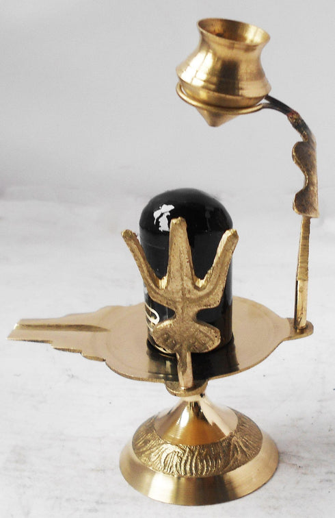 Brass Shiv Ling Black Stone 0.2Kg